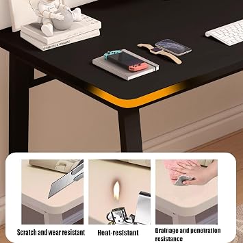 Modern Computer Desk Simple Style Study Table for Home Office, Wooden Writing Desks PC Table for Bedroom