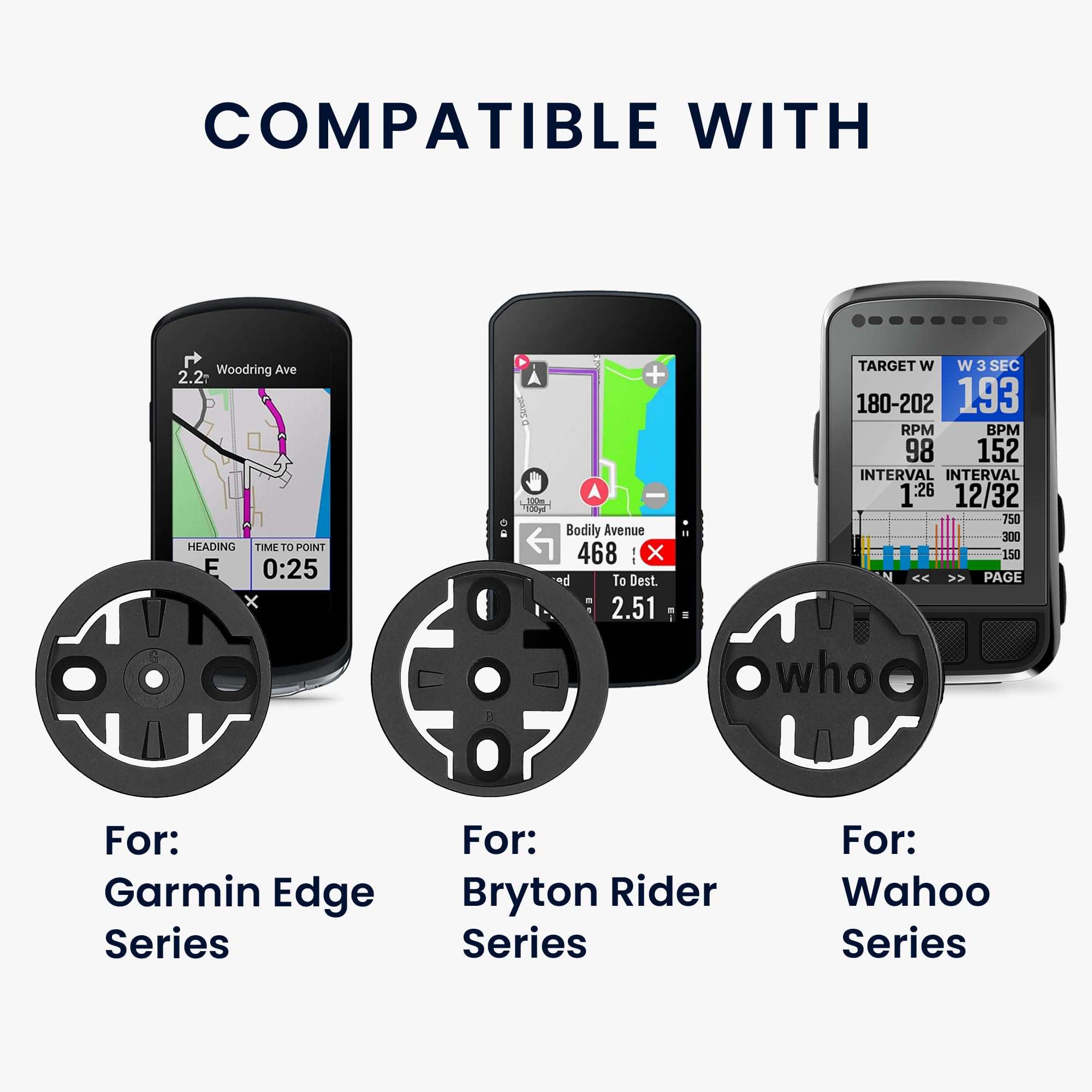 kwmobile Mocowanie kompatybilne z Garmin Edge/Bryton Rider/Wahoo Mount - Uchwyt rowerowy - Uchwyt rowerowy do przedniego mocowania rowerowego komputera - Czarny