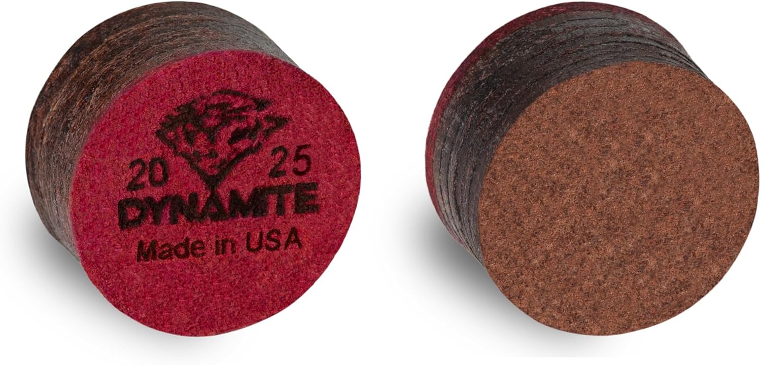 Tiger Dynamite Laminated Pool CUE Tips 12 (Twelve) pcs - 1 Box - Hard - 13 or 14 mm