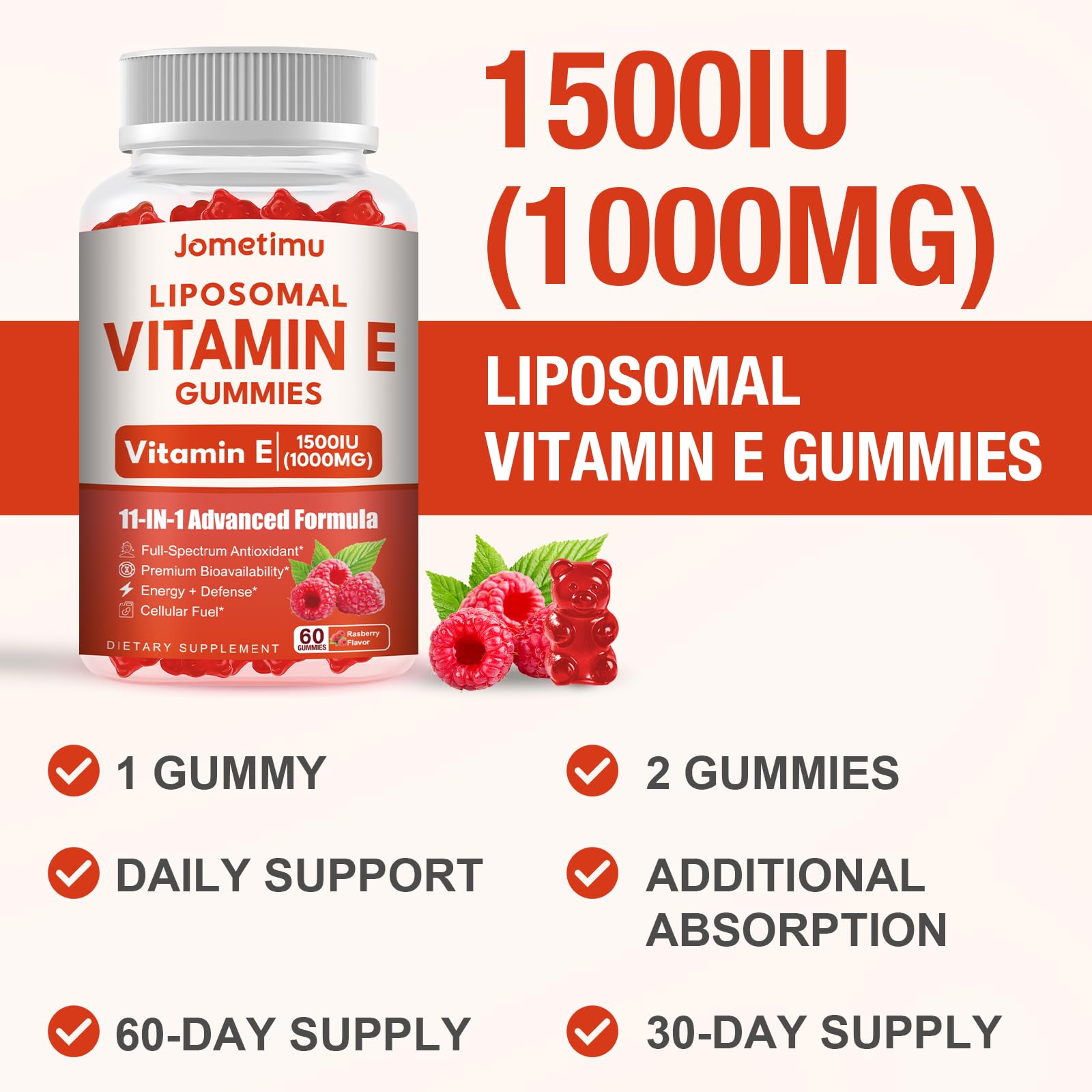 2 Pack Liposomal Vitamin E 1500IU & 1000mg of Alpha Lipoic Acid Gummies — Amazon image 7