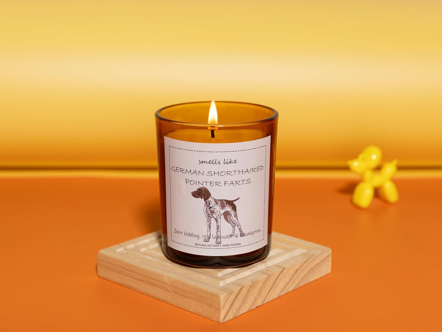 German Shorthaired Pointer Candle - Lavender & Eucalyptus Soy Wax & Essential Oils