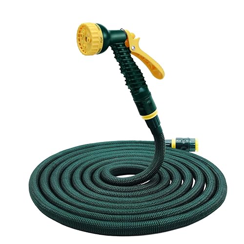 HERZO 15M Gartenschlauch Ausziehbar Wasserschlauch Flexibler expandierender Zauberschlauch mit 7 Einstellungen Multifunktionale Spritzwasserpistole 50FT