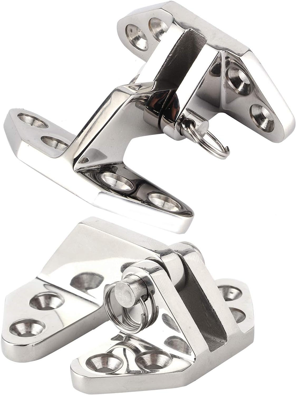 2pcs Marine Hinge, Heavy Duty 316 Stainless Steel, Mirror Polishing, Removable Pin, Boat Hardware, Installation, Durably and Firm