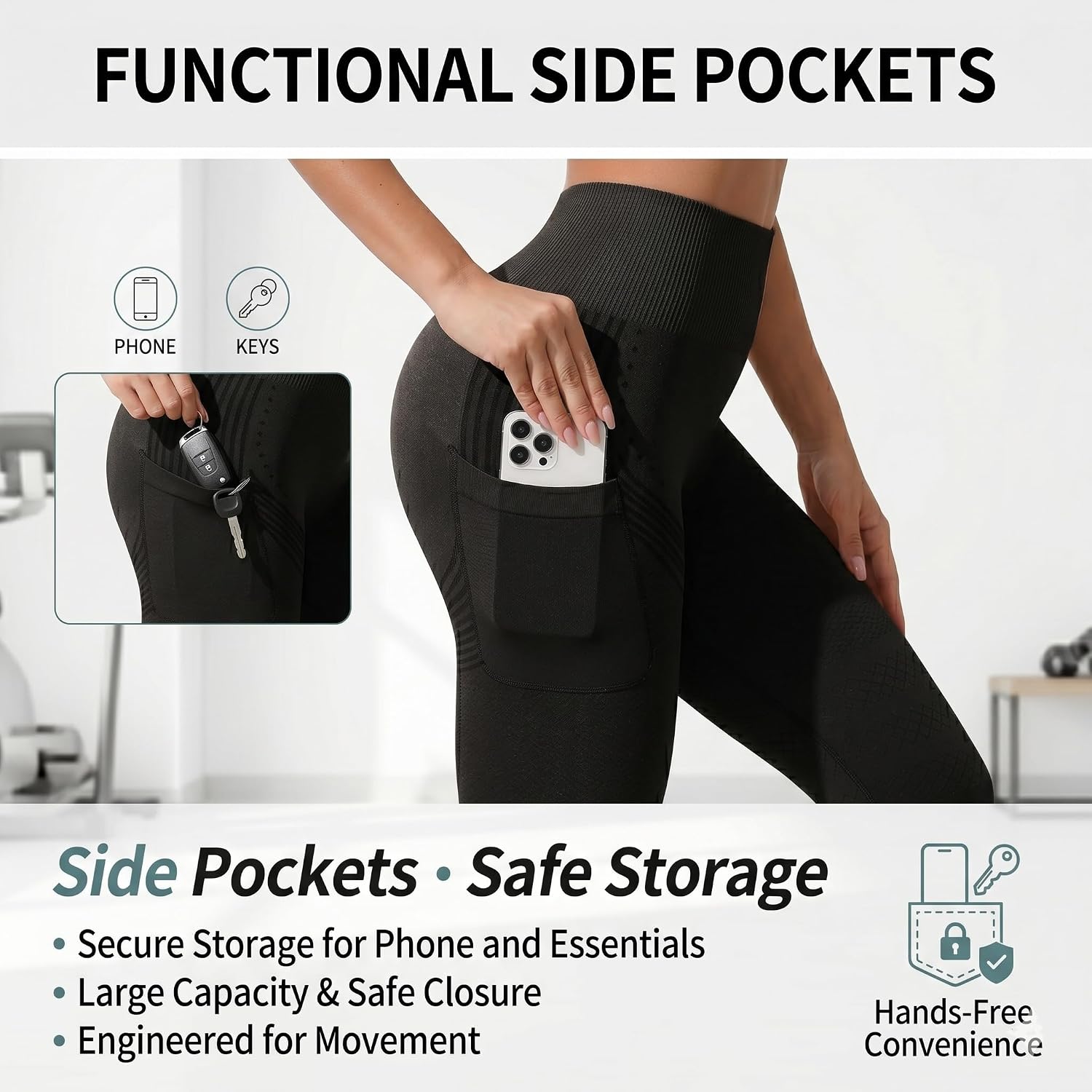 3D Anti Cellulite Compression Leggings with Pockets, Resistance Band Leggings for Women High Waist Tummy Control