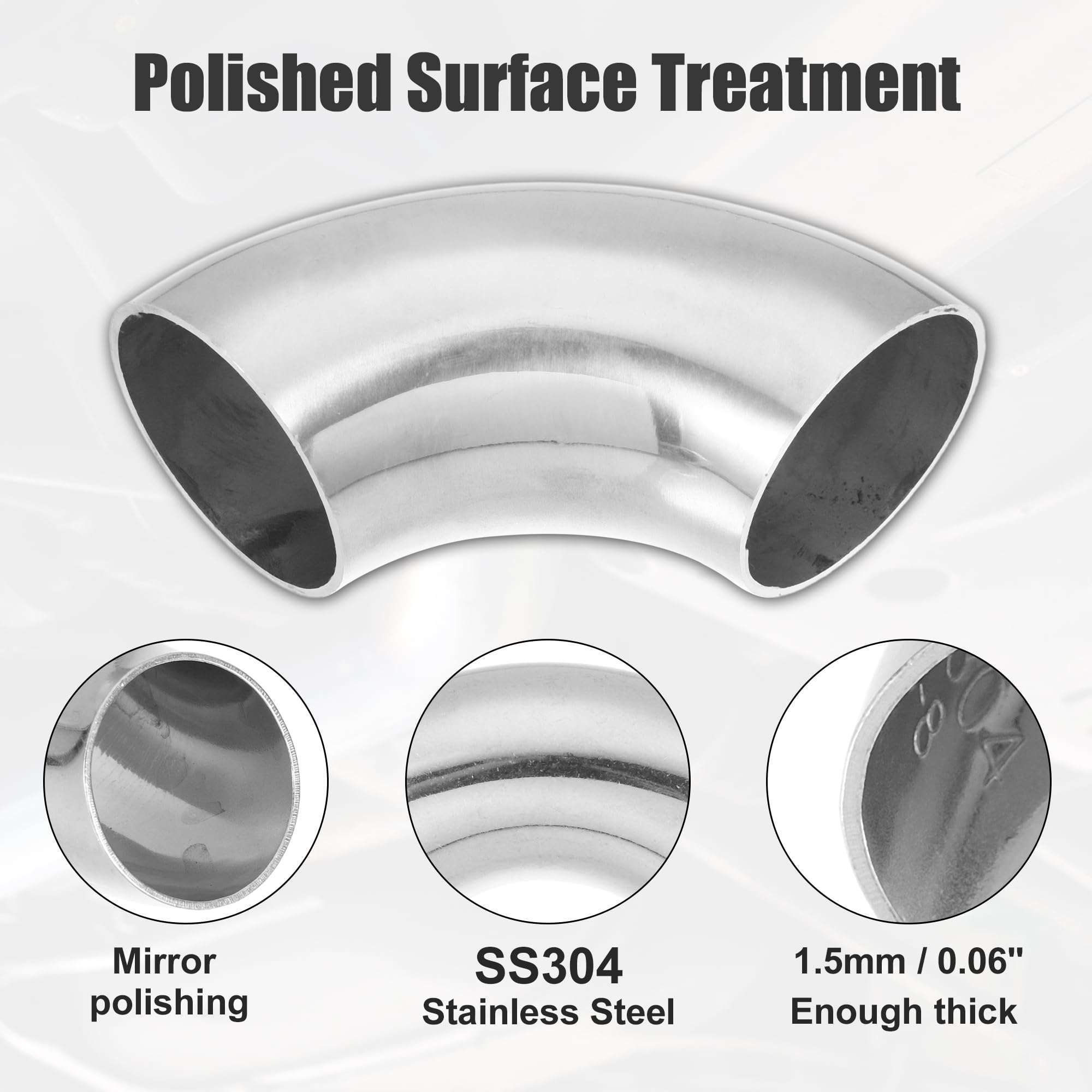 tubo様 Amazon.com: uxcell 2pcs OD 1.75 Inch 90 Degree SS304 Stainless