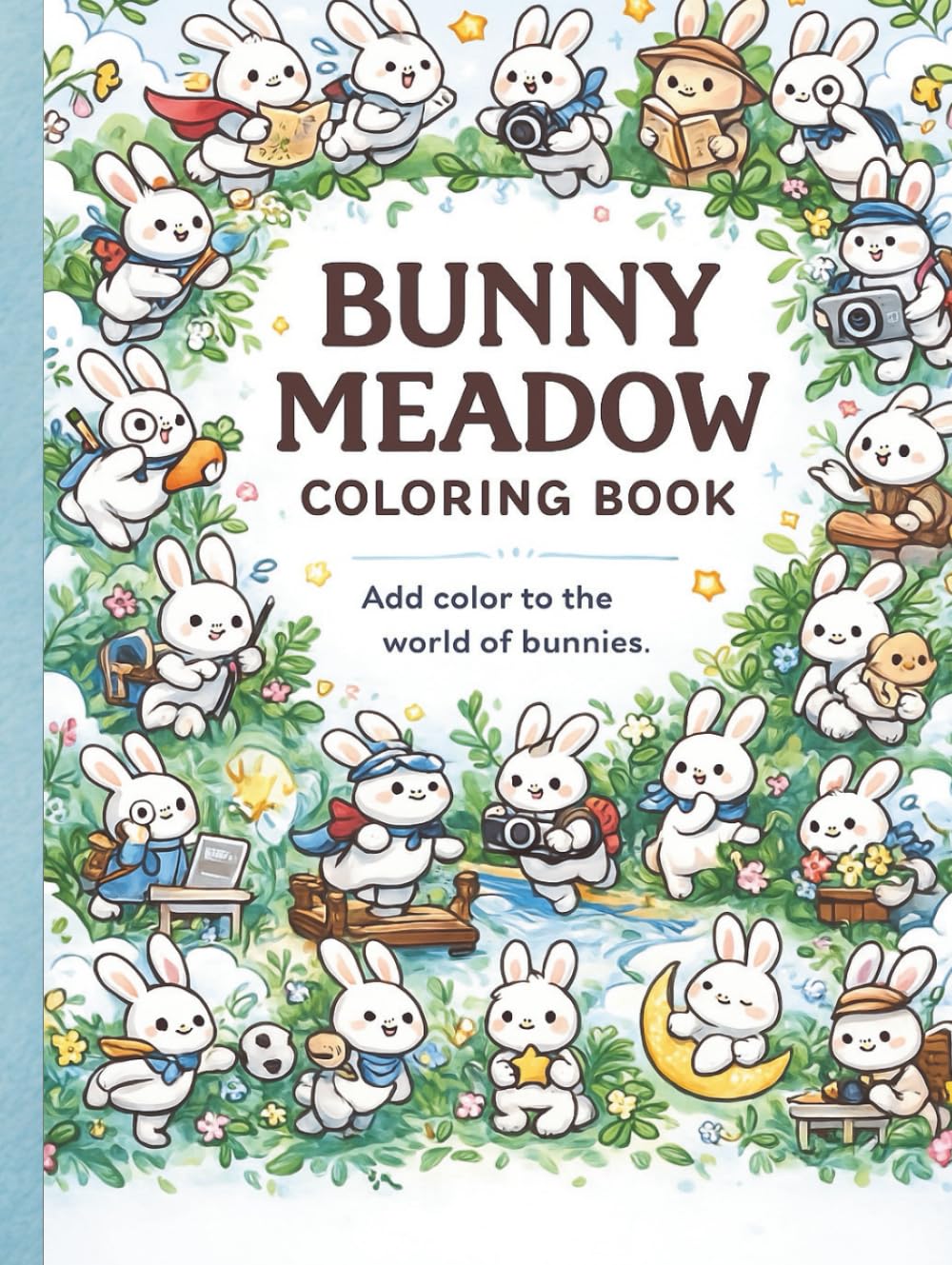 Bunny Meadow Coloring Book: A Cute & Wholesome Bunny Coloring Adventure for Kids Ages 4–8 | 8.25x11 inch Book, 35 Adorable Rabbit Scenes for Creativity, Relaxation & Fun