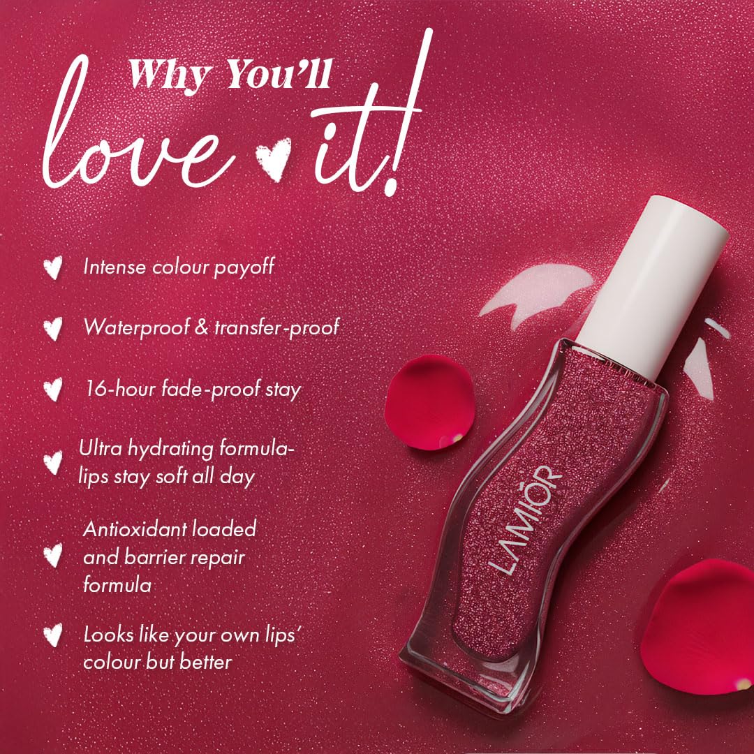 LAMIOR Lip Tint Long Lasting No-Fade Peel Off Lip Stain Tattoo Kit - India’s First Matte Finish, Waterproof, Transfer Proof & Ultra Hydrating with Astaxanthin, Rose & Ceramides, (Basque Caramel) 4