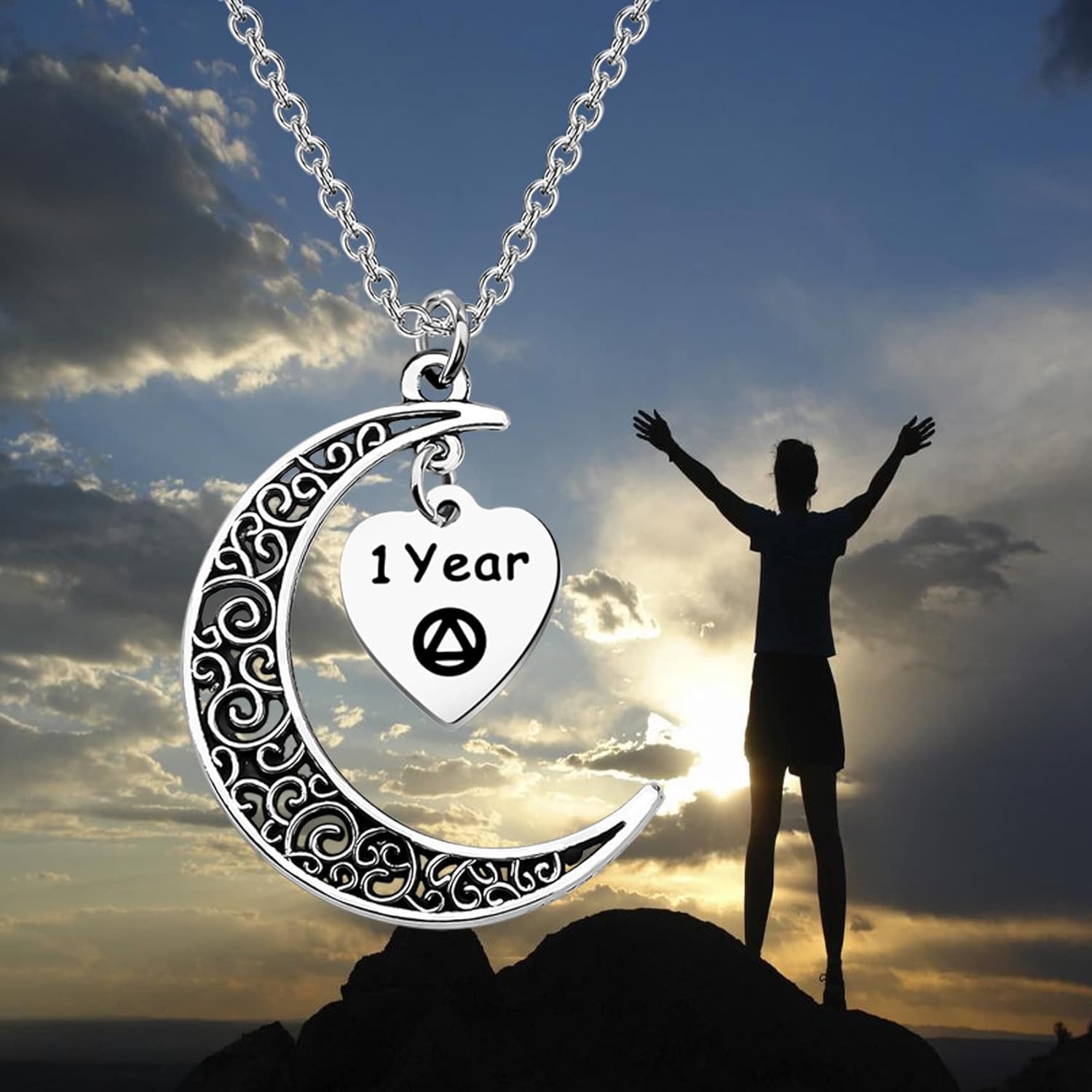 BEKECH AA Sobriety Anniversary Necklace 6 Month 1 Year 2 Year 3 Year Alcohol Addiction Recovery Gift for Stay Sober Warrior - Image 7