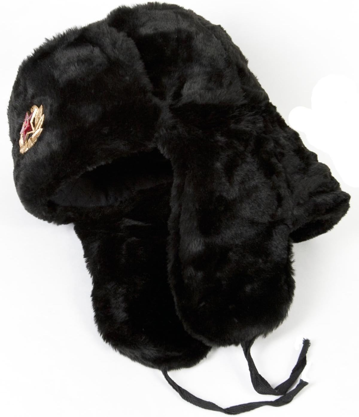 Russian Military Style Winter Hat USHANKA size 60 (L) BLACK