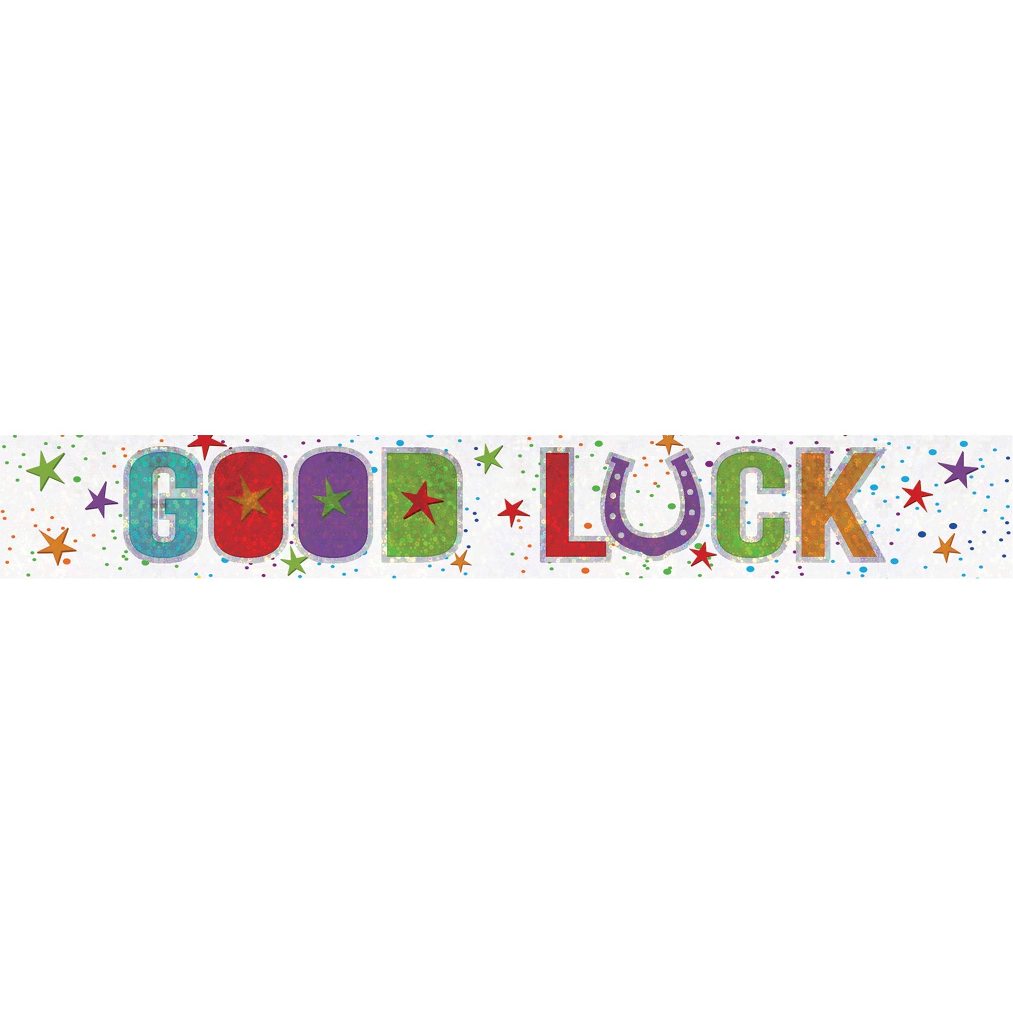 Amscan Multicoloured 9900050 Banner 2.7M Holog Good Luck