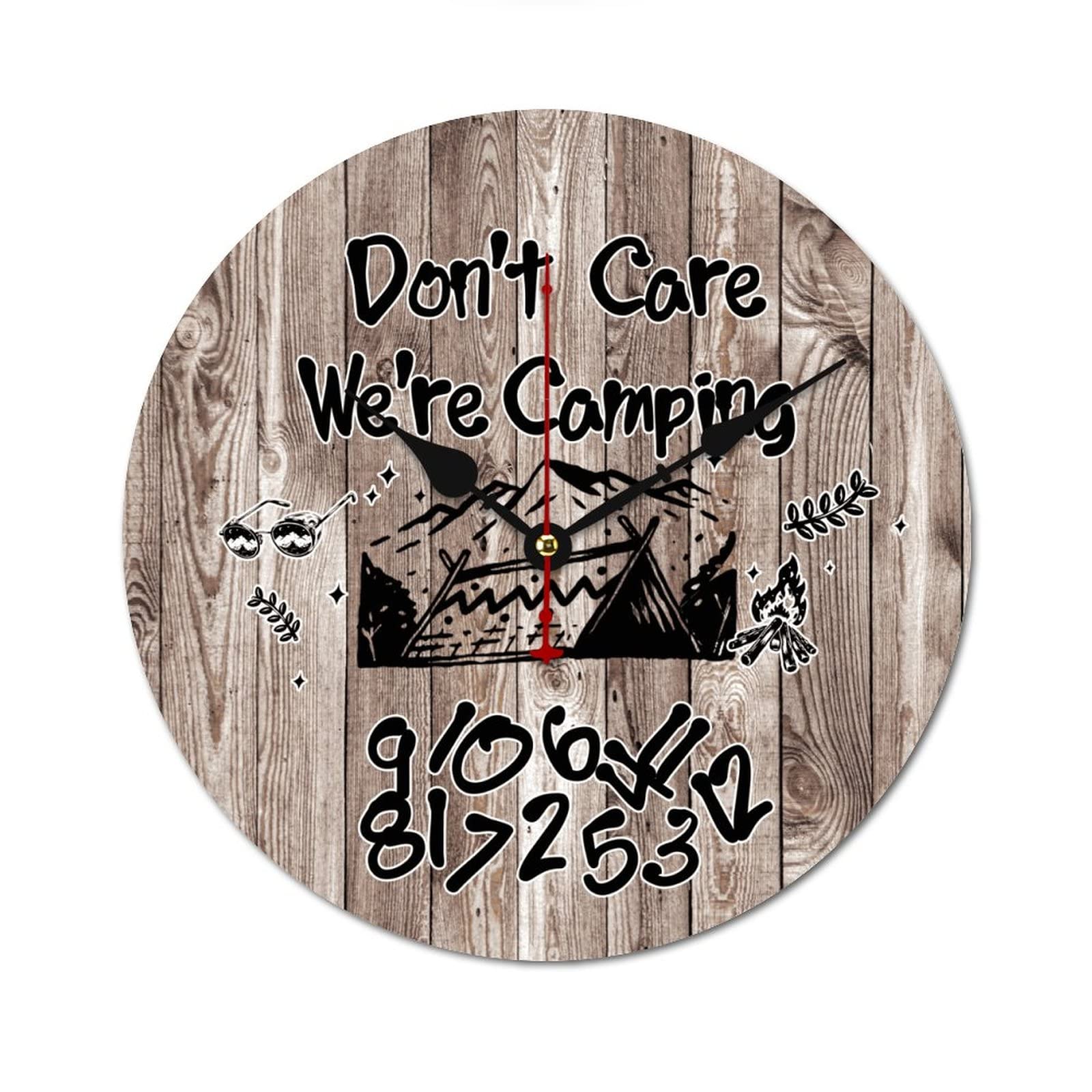 Horloge camping rustique en bois pour déco van et chalet nature