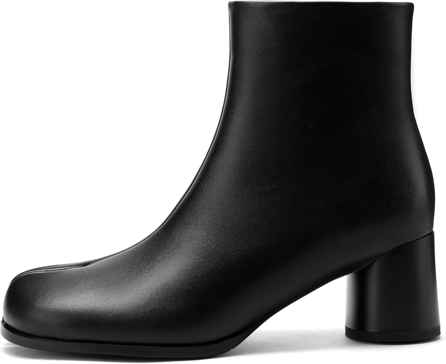 Vezzoso Split Toe Ankle Boots Chunky Low Heeled Tabi Shoes Women Short Booties Faux Leather Comfortable Bootie with Side Zipper - Image 9