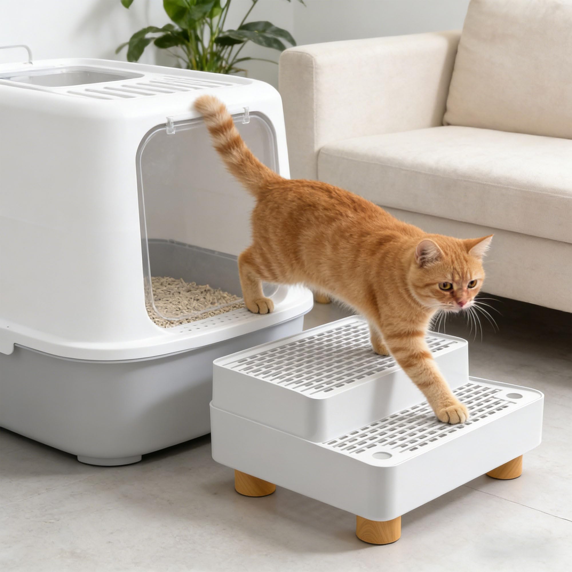 Cubo de basura silencioso de dos capas con tecnología de bajo ruido para noches tranquilas y caja inteligente reforzada para mascotas
