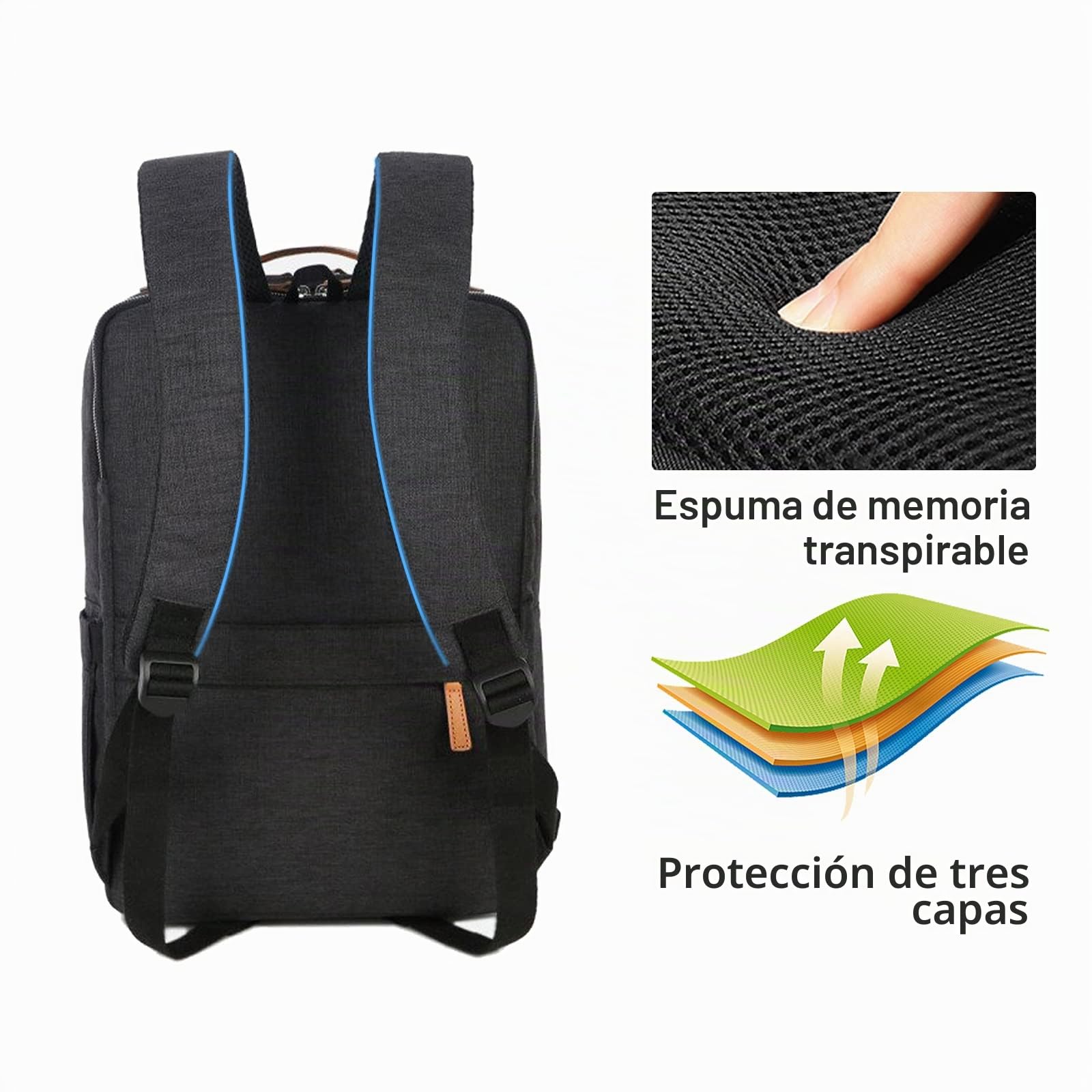 Hp hope Mochila para portátil, mochila de negocios para hombre, mochila impermeable para mujer, mochila escolar para portátil de 15,6 pulgadas con puerto de carga USB
