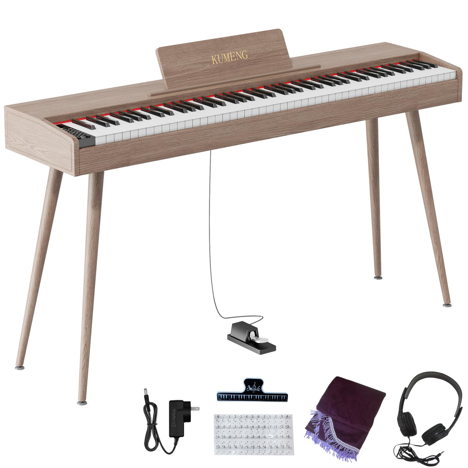 Amazon | KUMENG デジタルピアノ88キー セミウェイトキーボード
