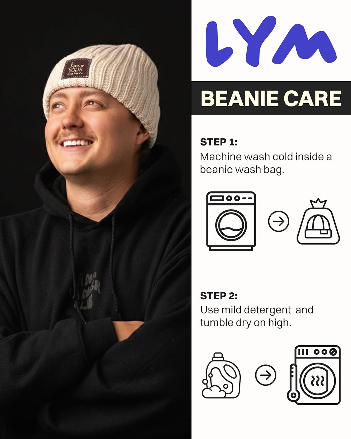 Love Your Melon Classics Uncuffed Beanie for Men, Women & Kids, Cotton Knit Hat, Breathable, Lightweight, Unisex Thick Cap