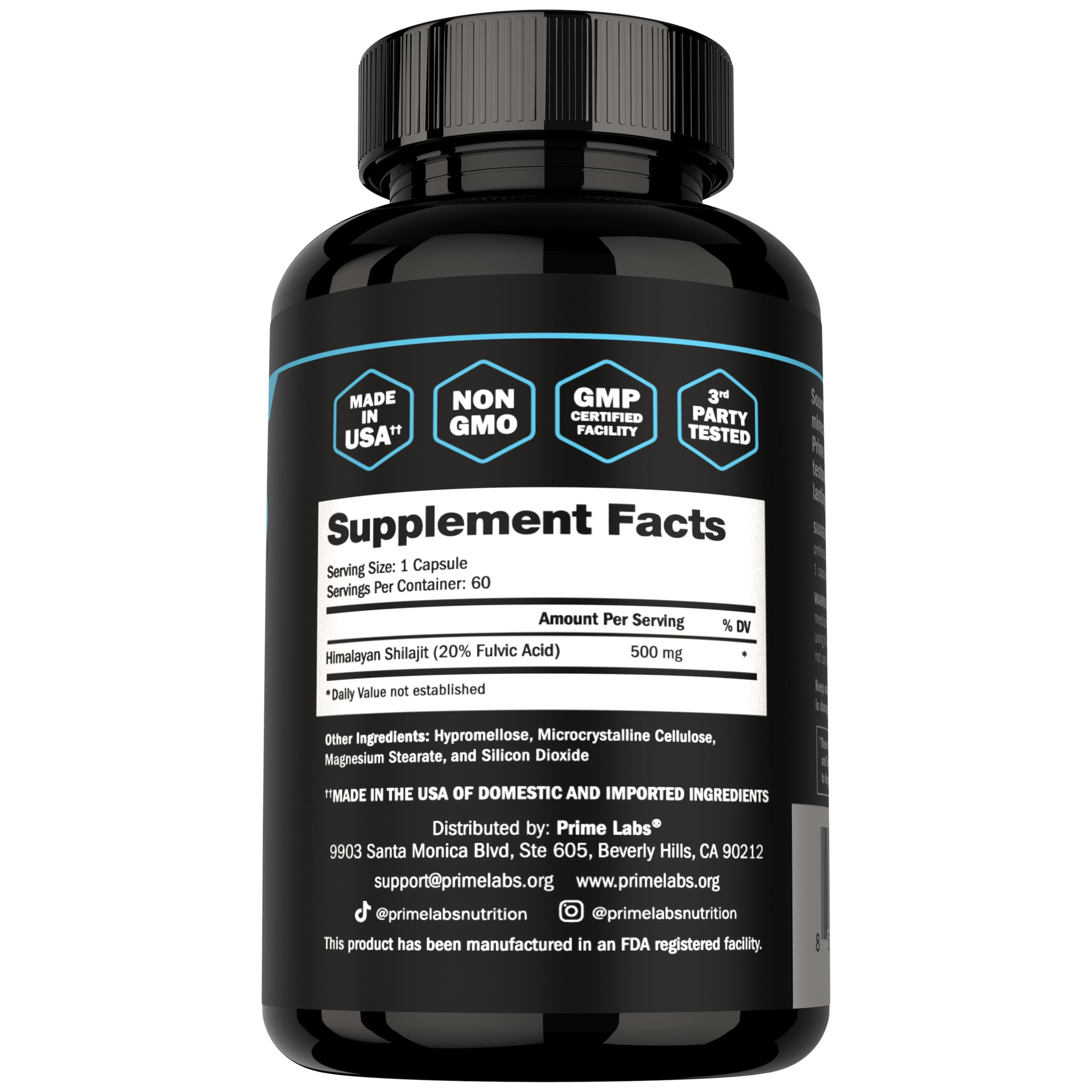 Prime Labs Shilajit Capsules for Men, 20% Fulvic Acid, 500 Mg — Amazon image 9