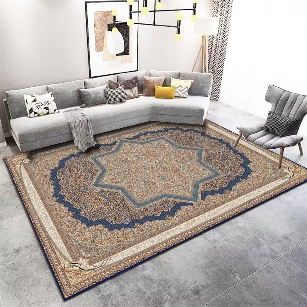 Tapis garçon chambre bleu doux et résistant pour l'espace de jeu