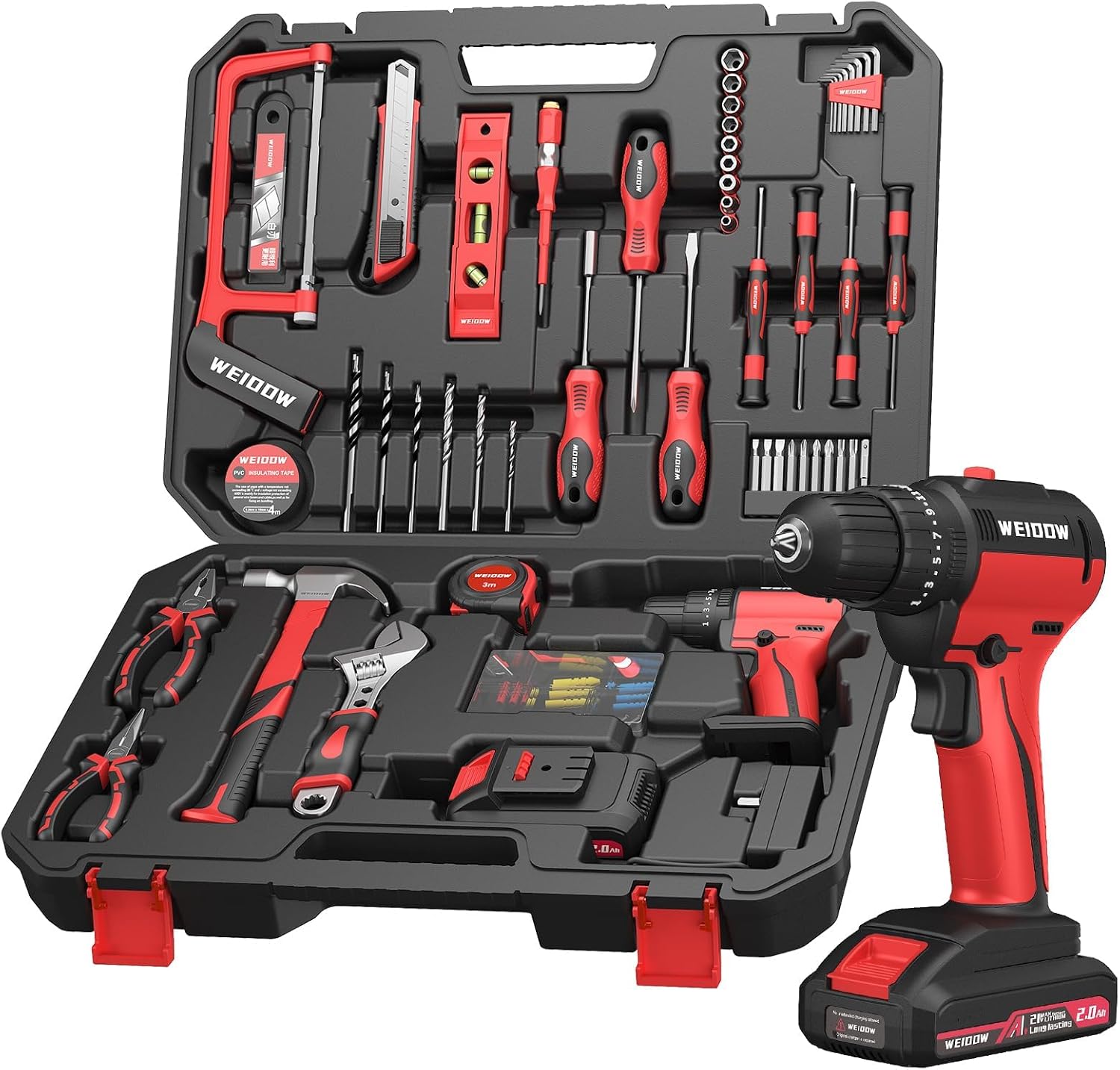 Tool Box Set: Cordless 21V Power Drill Tool Kit with Battery, Electric Drill Driver for Men, Home Hand Repair Basic Toolbox Tools Sets, Drills Case