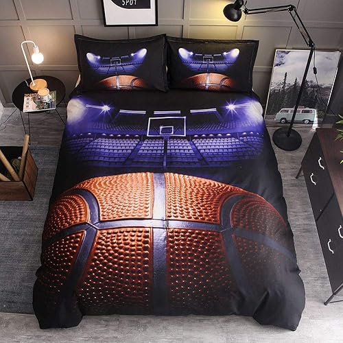 Dthome Juego de funda de edredón deportiva de microfibra para niños, niñas y adolescentes (sin edredón ni sábana), 3 piezas, 1 funda de edredón + 2 disponible en Yaxa El Salvador
