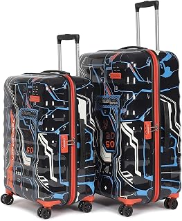 uppercase Cyber Punk Set of 2 (Small+Medium) Hardsided Printed Polycarbonate 8 Wheel Double Spinner Printed Eco Trolley Ba... Price In India