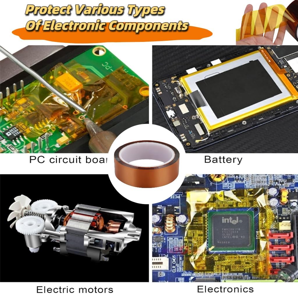 ESD PI polyimide Tape 50u, Anti-Static Kapton Tape, high Temperature Resistance, Electronic PCB、 Welding Gold Finger Tape -100 feet per roll (50U Thick Double-Sided Anti-Static,15mm*33m)