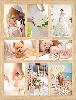 4x6 Oak Wood Picture Frames Collage Wall Decor Natural Woodgrain, Solid ...