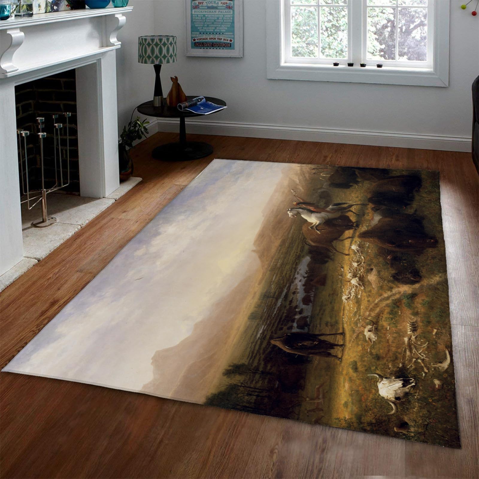 Tapis Albert Bierstadt pour salon et salle à manger, décor artistique de maison lavable