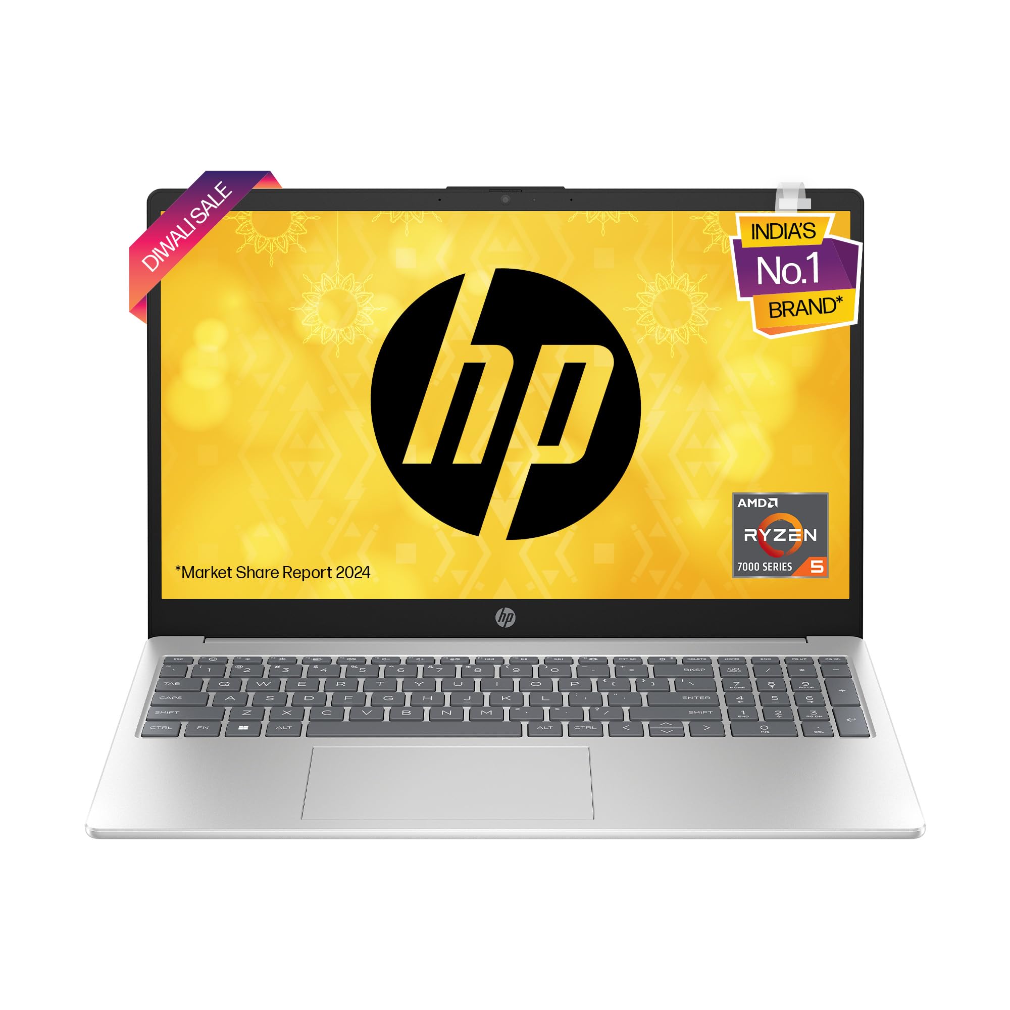 HP Laptop 15, Enhanced by AI, AMD Ryzen 5 7535HS, 15.6-inch (39.6