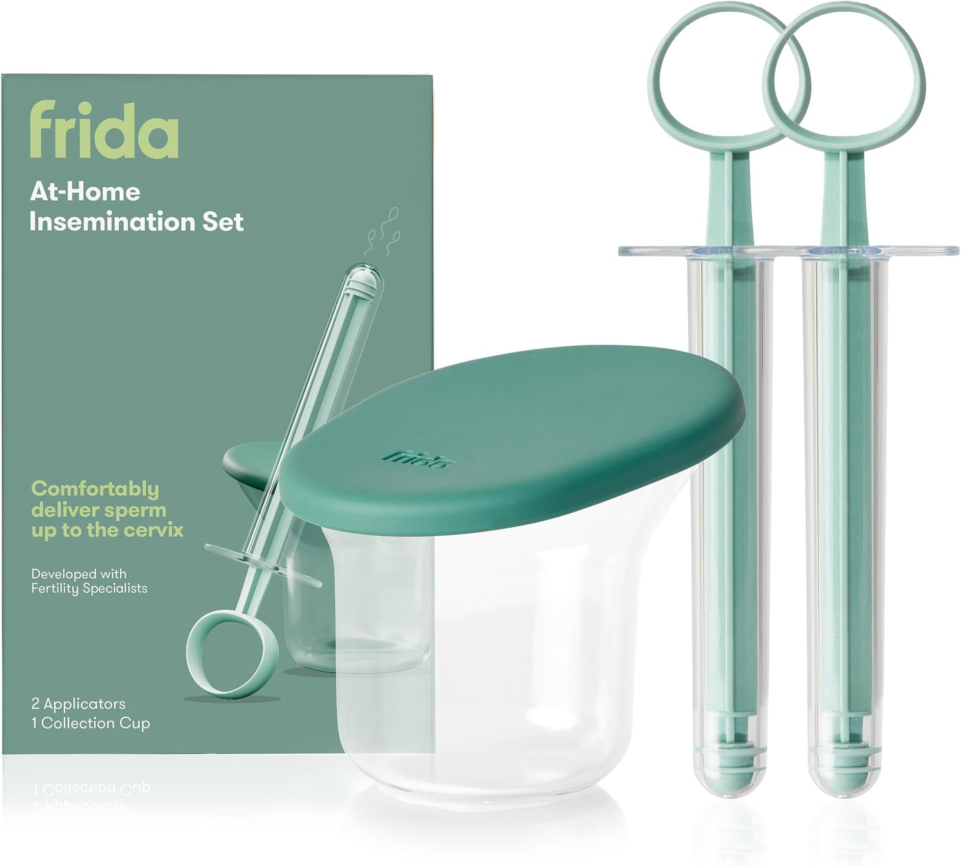 Frida Fertility at-Home Insemination Set - Collection + Insertion System, Developed with Fertility Specialists, Thoughtfully Designed for Comfort + Minimal Waste - 2 Applicators + 1 Collection Cup