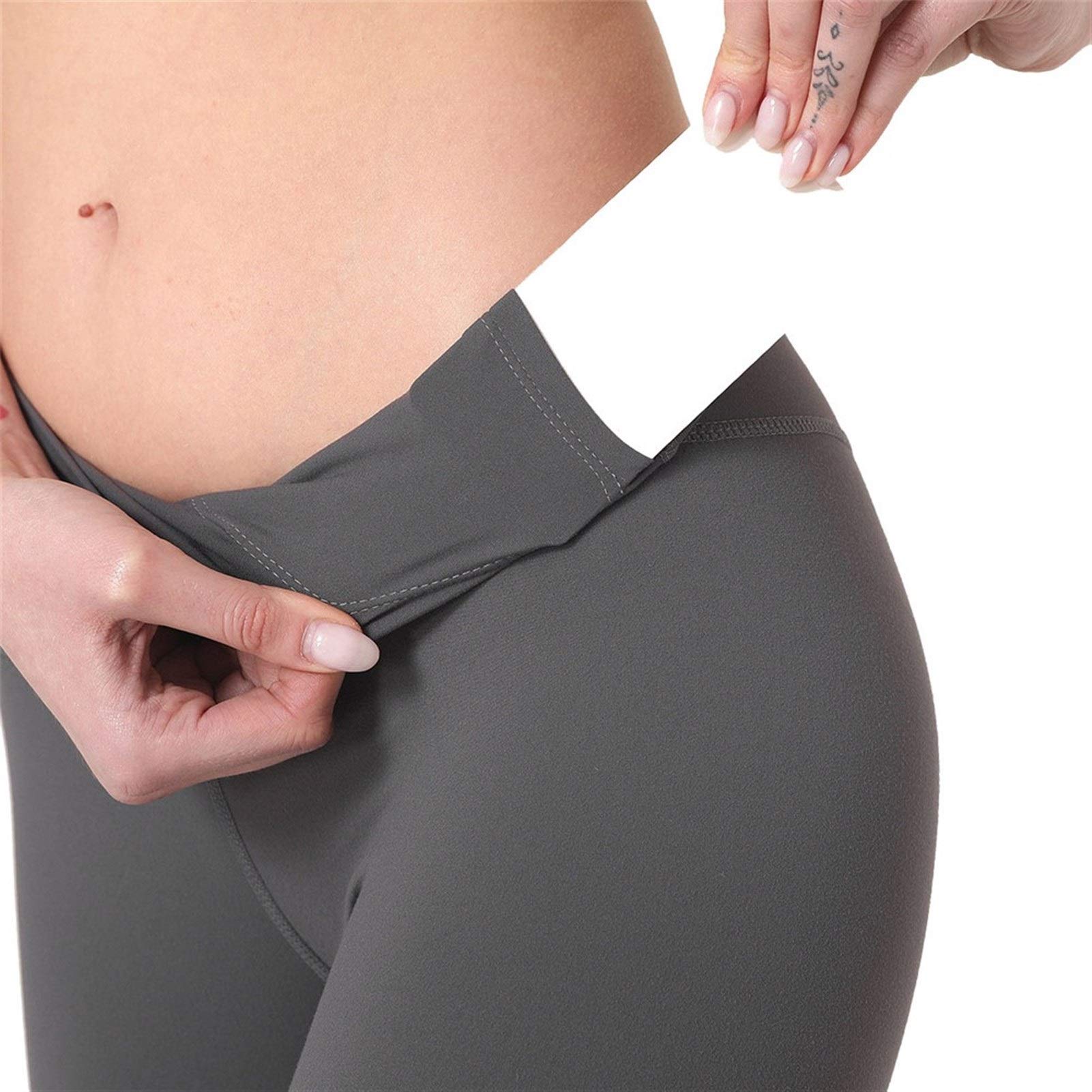 fitness legginsy damskie, Damskie Nagie uczucie Wysokiej talii Legginsy Legginsy Butt Lift Power Flex Slim Jogi Spodnie Aktywne Rajstopy Tummy Control Non See przez rozciągliwe sportowe legginsy do jo