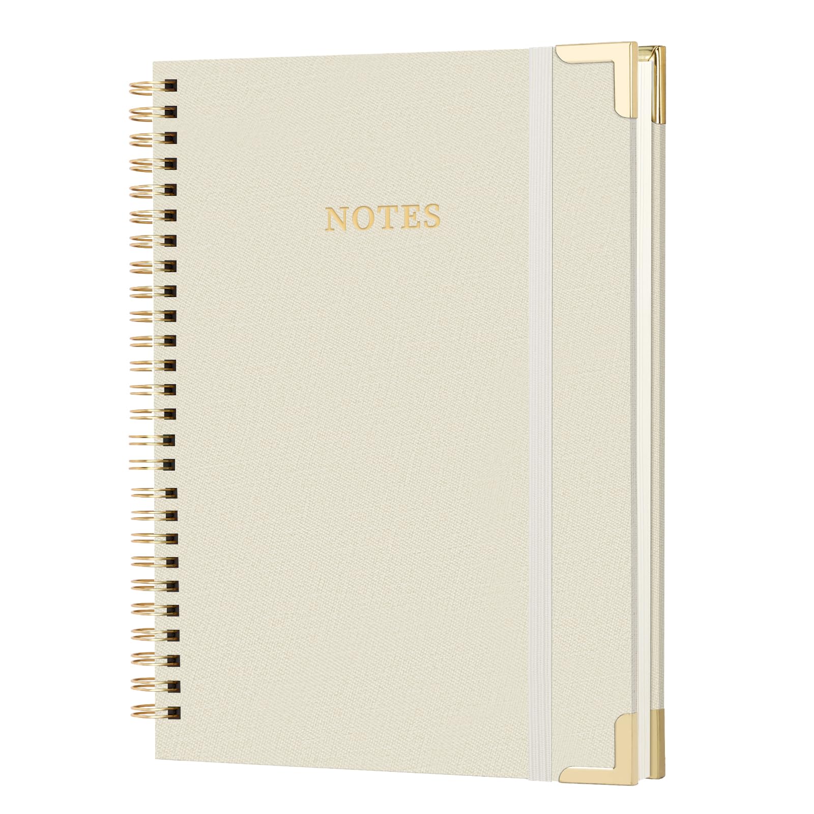 Alkalo A4(8.5×11'' ) Large Spiral Notebook Journal, 100 Pages 50 Sheets Linen Hardcover College Ruled Journaling For Work & Note Taking Thick Spiral Journal For Writing Daily Journal For Women & Men