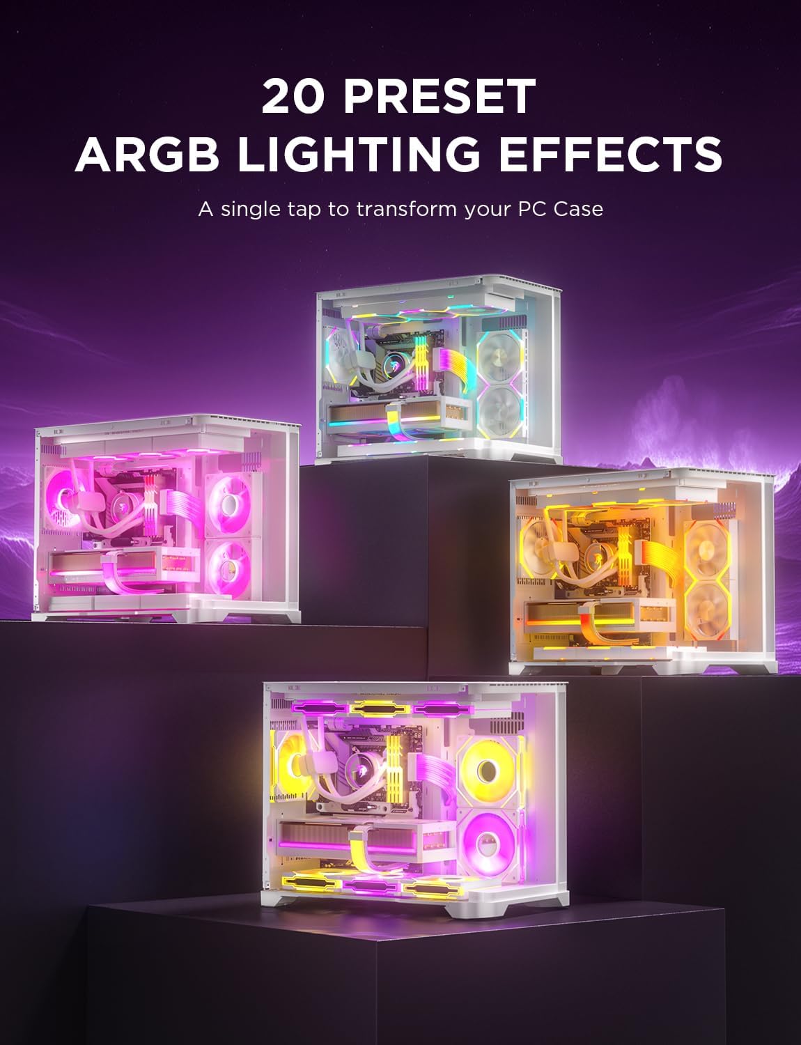 AsiaHorse [20+Exclusive Custom Lighting] ASH-S1 ARGB Fan Hub, Unique Color-Learning Mode & Preset Effects, 9-Port PWM & Addressable ARGB with Remote Control, Aura Sync Compatible, for Custom PC Build