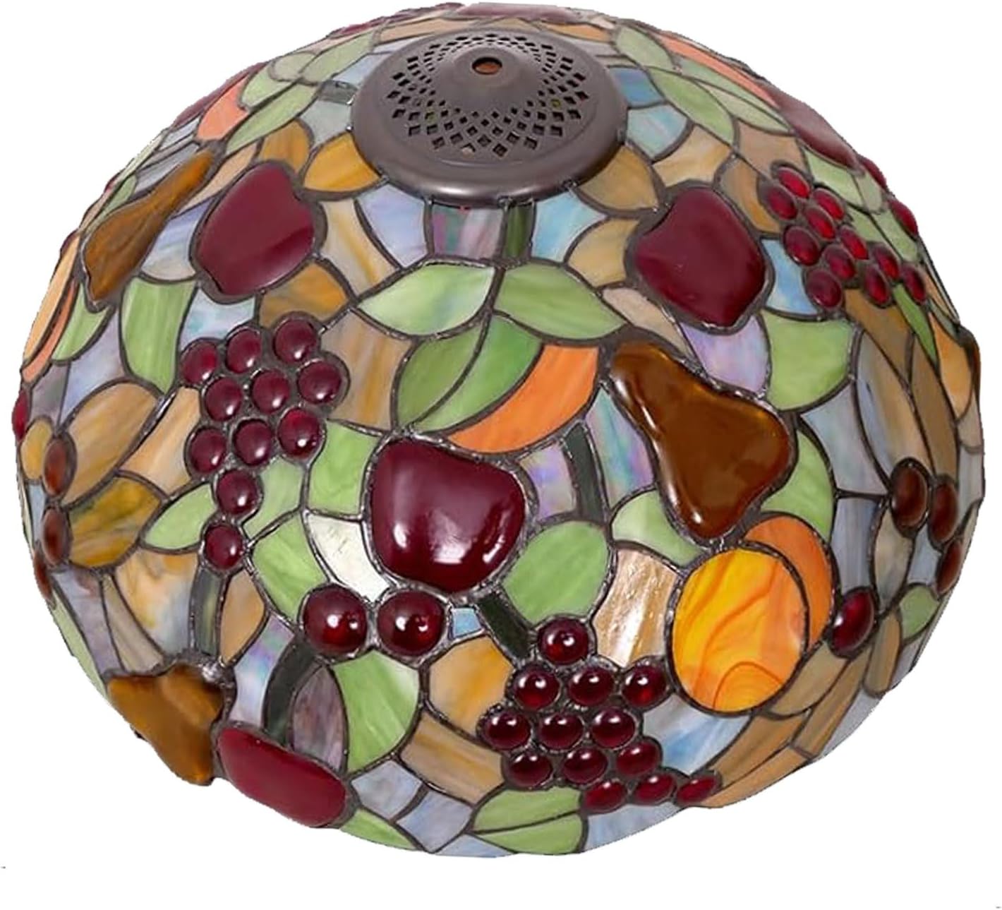 Tiffany Lamp Shade Replacement, Only 16 Inch Stained Glass Fruits Flowers Style Lampshades, Vintage Handmade Grape Cover for Table Lamp Pendant Light Floor Lamp Ceiling Fixture