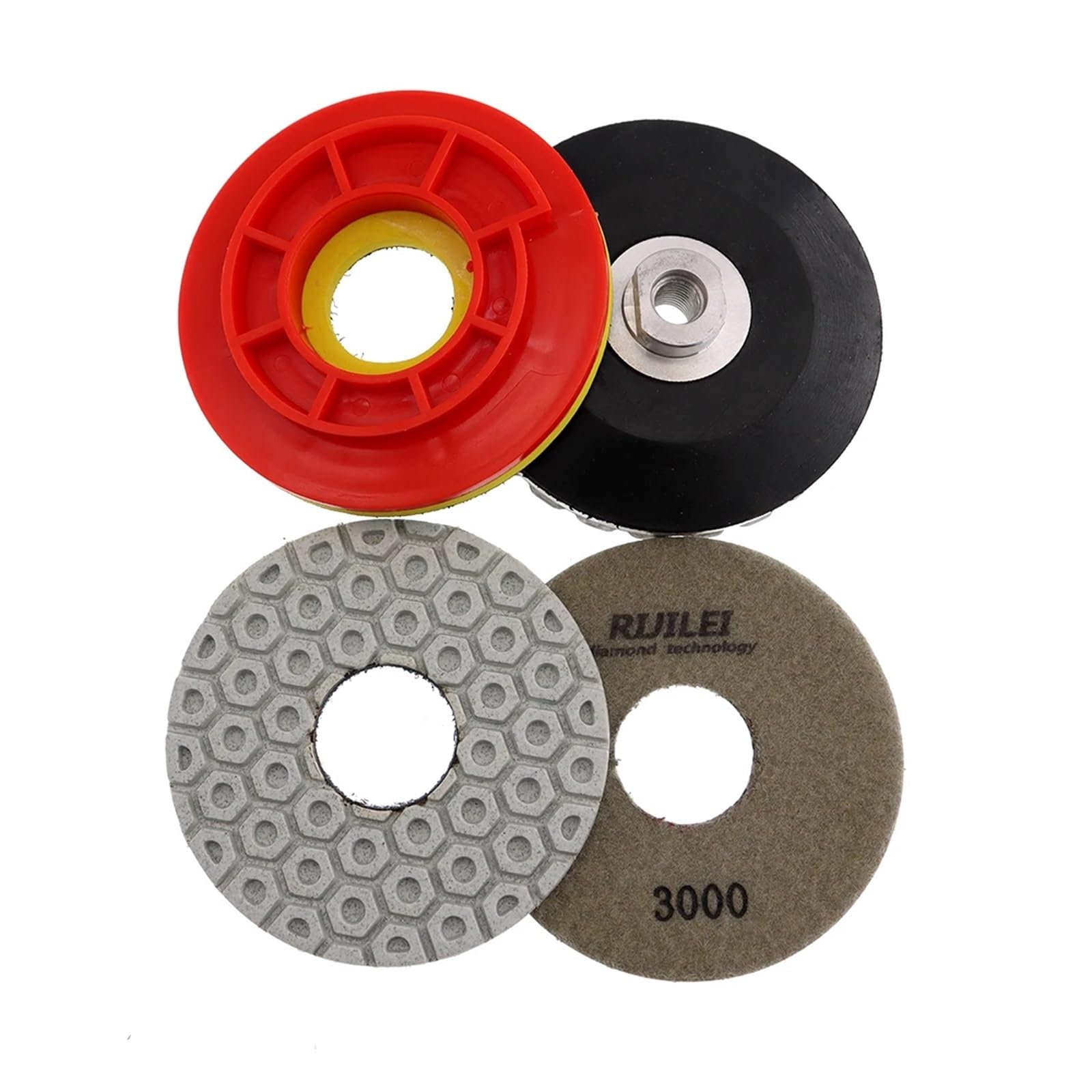 Lot de 7 disques de polissage super puissants de 125 mm (5 pouces) for le polissage à sec ou humide du granit, du marbre, de la pierre et du béton.(50_7 PCS_5 INCHES)