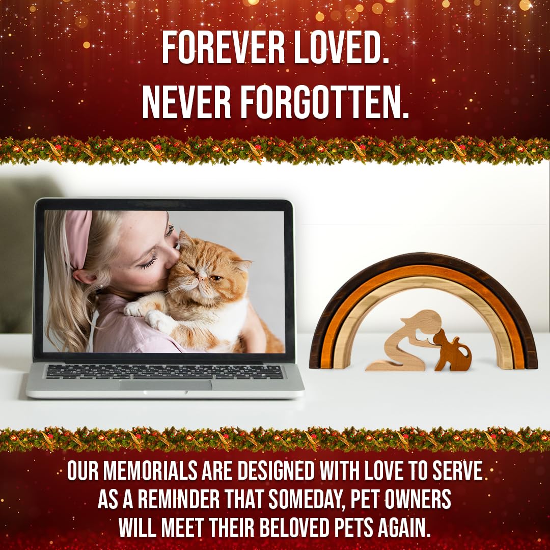 Capti Rainbow Bridge Cat Memorial Gifts - I'll Meet You at The Rainbow Bridge - Pet Loss Gifts, Bereavement, Sympathy Keepsake Cat Mom Gifts for Loss of Pet
