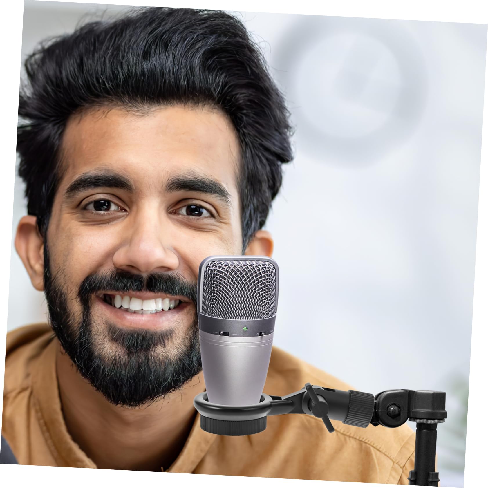 VANZACK Microphone Shock Mount Stand Vibration Mic Bracket for Recording Lightweight Noise Reduction Clamp for Audio