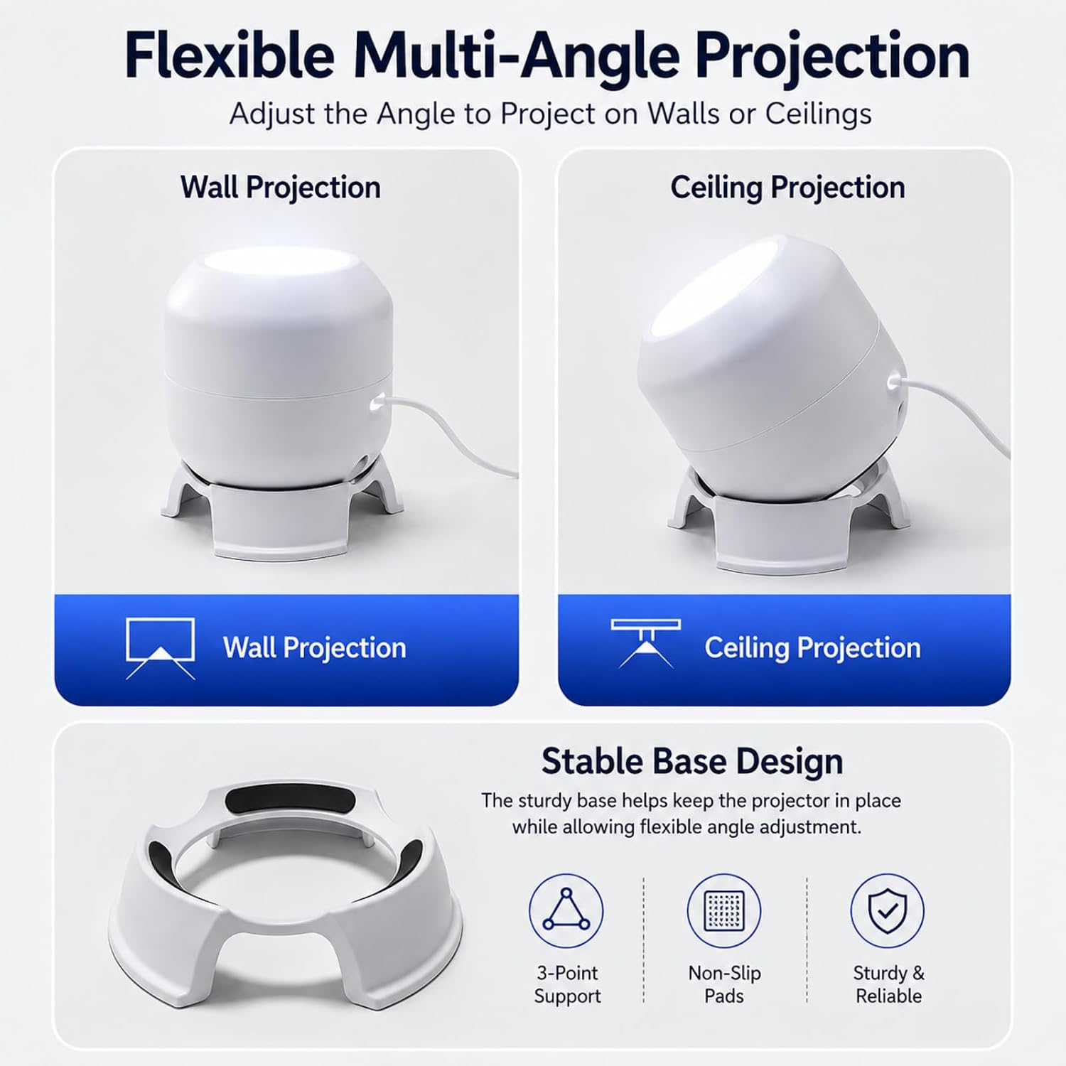 Christmas Projector Light, USB Powered Rotating LED Lamp