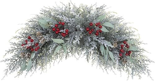 Artificial Christmas Swag for Front Door 27.5" Frost White
