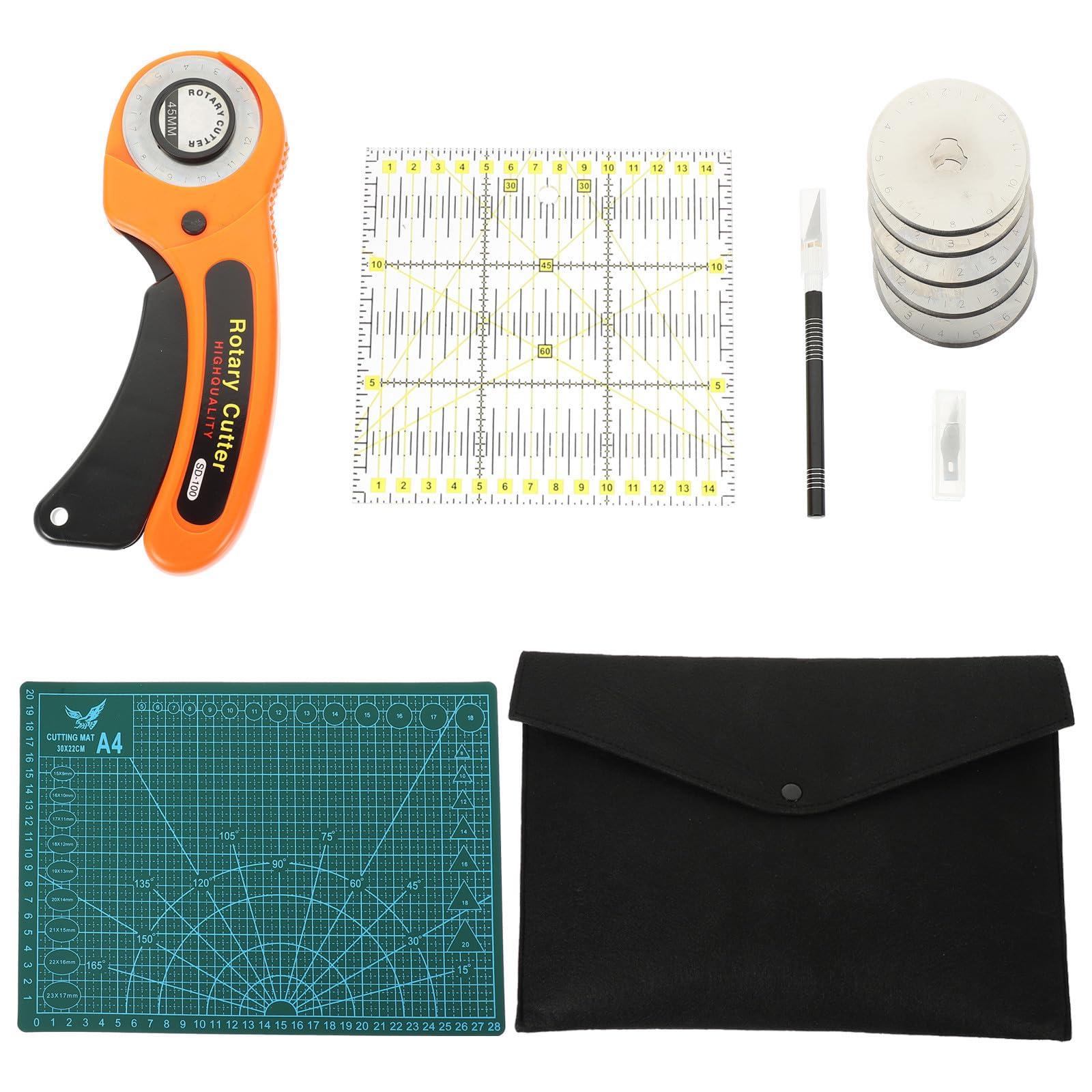Cutter Rotatif pour Tissu, Kit de Coupeur Rotatif 1 Set pour Couture
