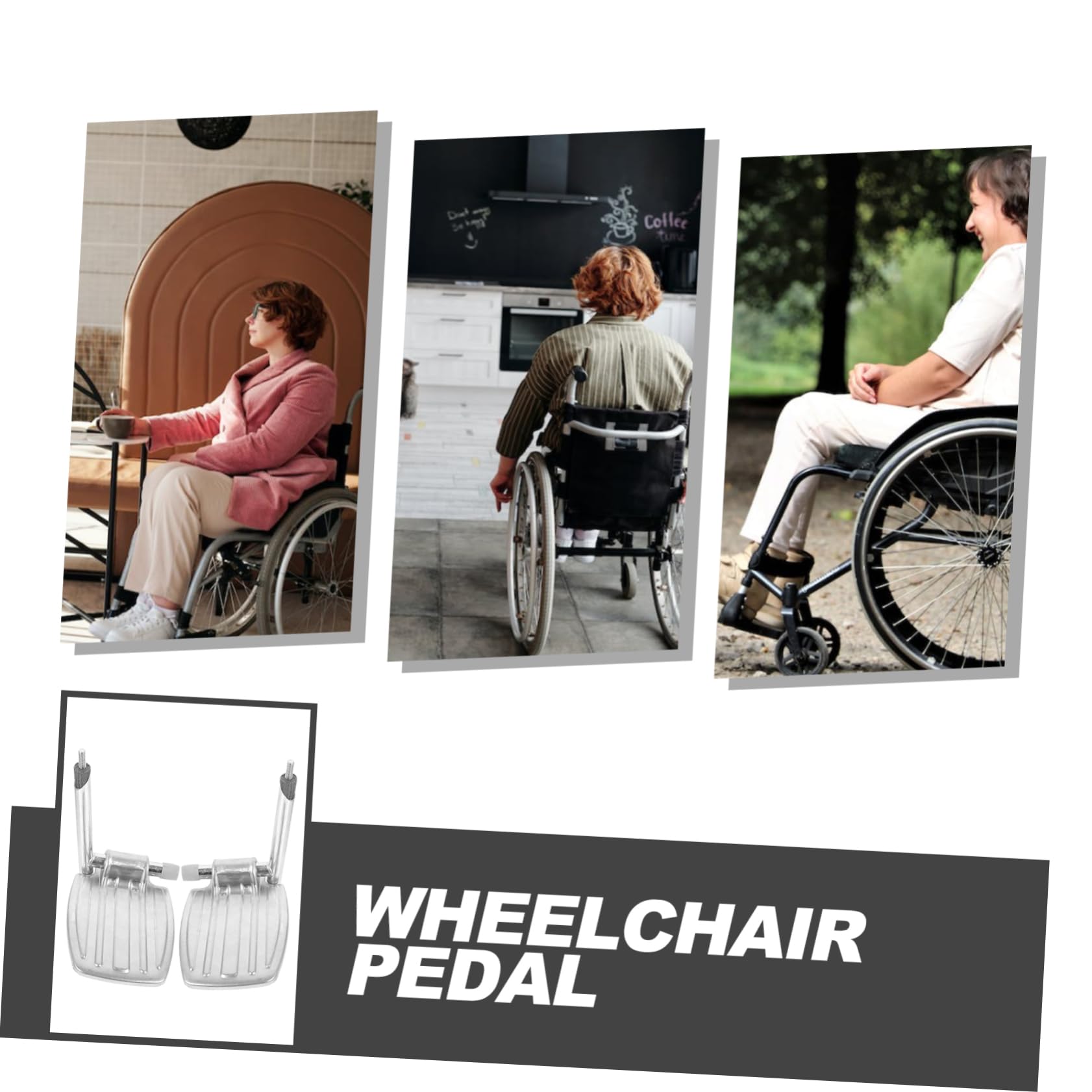Mipcase Reposapiés Pedal de Repuesto para de Metal Ligero Silla de Ruedas y Fácil de Transportar en Color Plata para Usuarios Movilidad Reducida