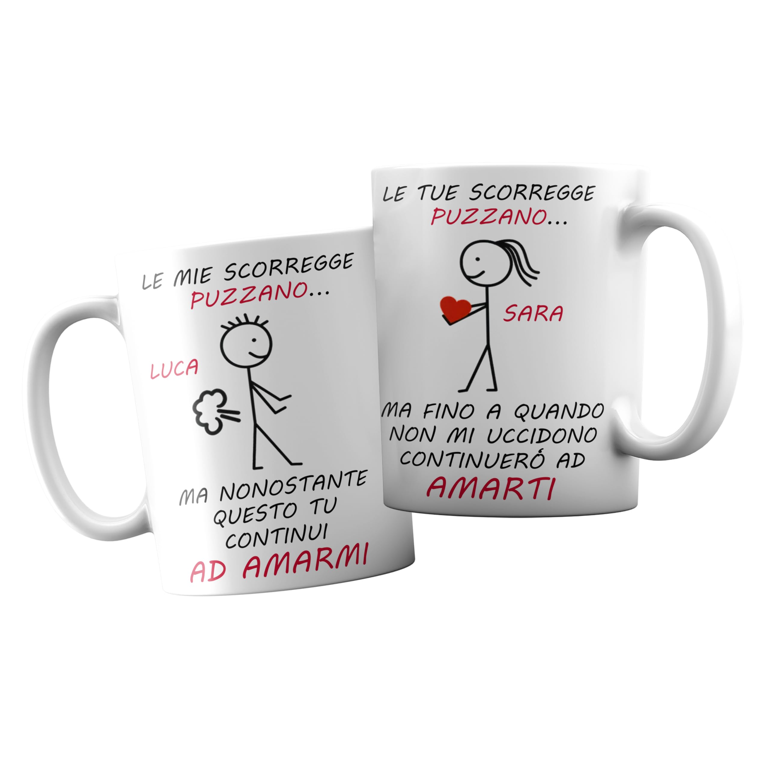 T-shirteria Coppia Tazze Personalizzate Per San Valentino, Idea Regalo Di Coppia, Per Anniversario E Compleanno, In Ceramica Con Frase Divertente, (Le Tue Scorregge