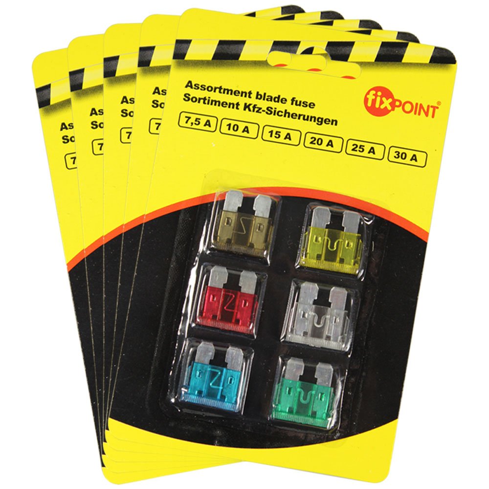 COMFOUR® 30x mini automotive fuses, set of flat fuses for the car