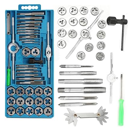 Uptodateproducts M3-M12 Alloy Metal Metric Tap Wrench and Tooth Screwdriver Die Hinge Hand Frame - Set of 40Pcs