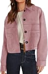 PRETTYGARDEN Faux Suede femme Veste de culture Casual léger Mode d'automne 2026 Vêtements de dessus en manteau d'hiver