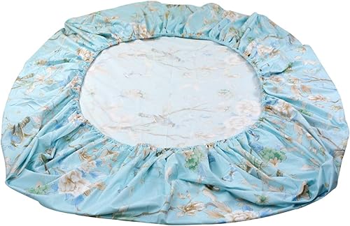 Miniatura 4 de FADFAY Juego de sábanas de lujo con estampado de pájaros azules desgastados, 800 hilos, 100% algodón egipcio, esquinas profundas, 4 piezas, tamaño