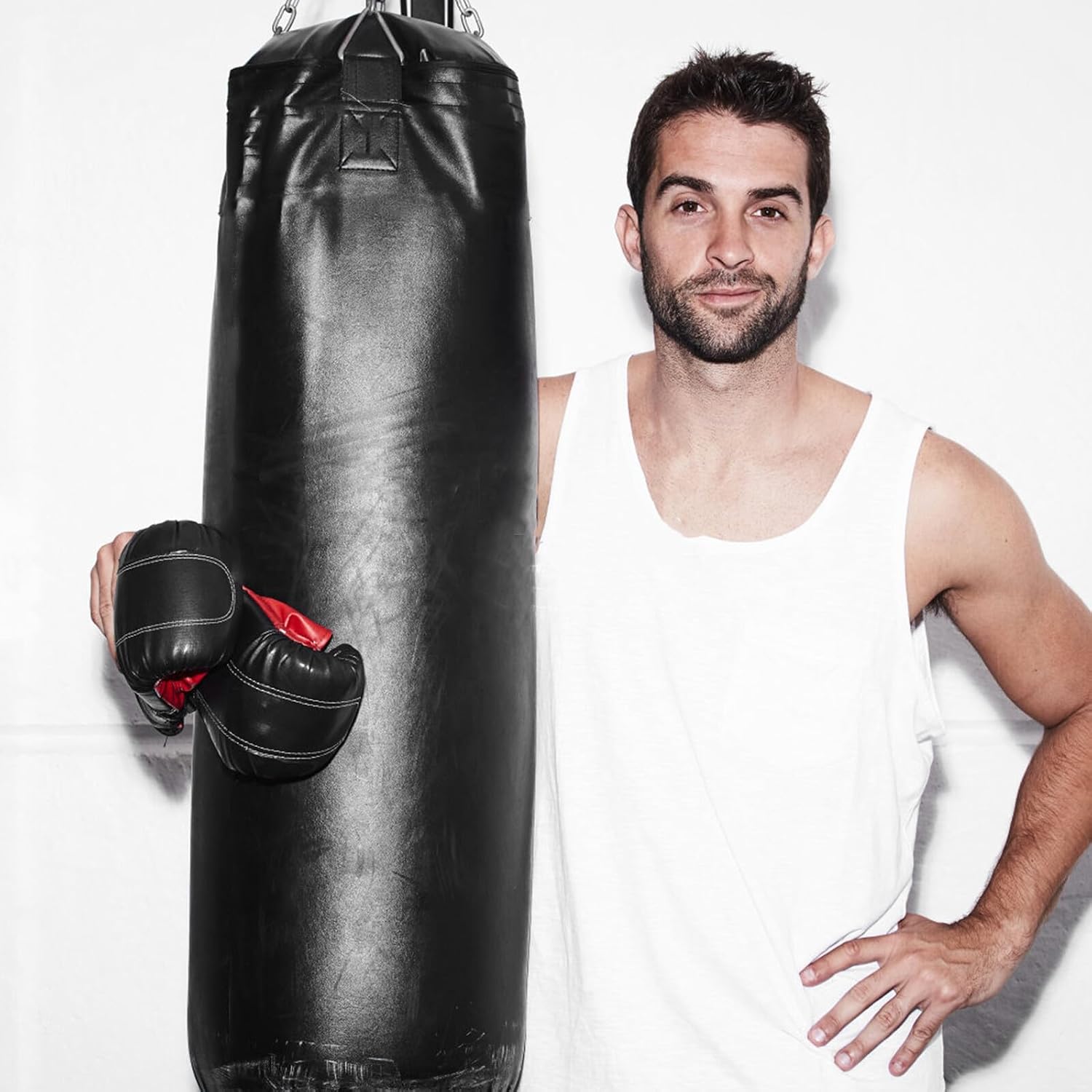 BESPORTBLE Boxing Sandbag Fitness Sandbag Heavy Bag 85cm Solid Leather Punching Bag for Gym Training Martial Arts Workout