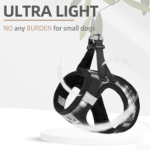 Miniatura 6 de PUPTECK - Arnés, collar y correa ajustables, sin tirones, para perros pequeños y medianos, cachorros y gatos, pechera reflectante acolchada de malla