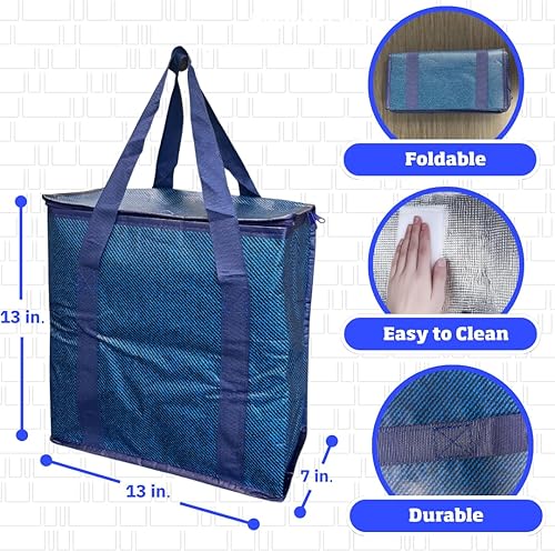 Miniatura 2 de DURASACK Bolsa de entrega de alimentos con aislamiento mediano  Bolsa térmica reutilizable de 13 x 7 x 13 pulgadas para comidas calientes y frías