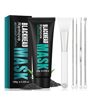 Blackhead Remover Mask, Activated Charcoal Peel Off Face Mask, Blackhead Remover for Oil Skin,Deep Cleansing for Face Nose Blackhead Pores, For All Skin Types with Tool 3.53oz
